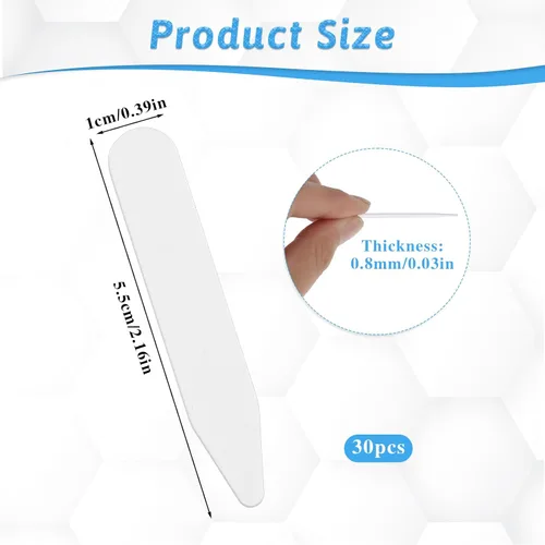 Miniatura 2 de Styquenzer 30 piezas de estancias para cuello para camisas de vestir para hombre, inserciones de collares de plástico de 2.2 pulgadas, cuellos