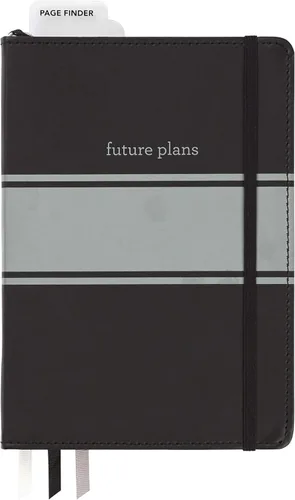 C.R. Gibson Organizador y planificador de cuero sintético negro con cuadrícula de puntos, 6 pulgadas de ancho x 8.5 pulgadas de largo, 240 páginas