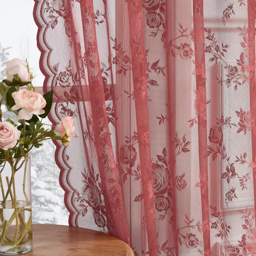 Miniatura 43 de SEEKRIGHT - 2 paneles de cortinas traslúcidas de encaje negro, cortinas góticas florales, cortinas victorianas con bolsillo para cortinero