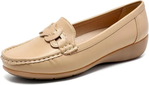 Cestfini Penny Loafers for Women Shoes Dressy Casual, Wedge Heel Shoes Comfort for Work, Slip On Braided Moccasins Driving Closed Toe Shoes