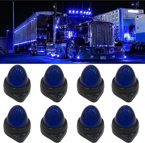 Miniatura 15 de Paquete de 10 luces LED para semirremolques para semirremolques, 12 V, impermeable, luces de pollo ámbar para semircamiones, carga carga, luces