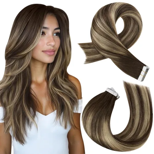 Miniatura 71 de Moresoo Extensiones de cabello humano real con cinta adhesiva, sin costuras, #1 negro azabache, 20 piezas, 1.76 oz (50 g), 24 pulgadas