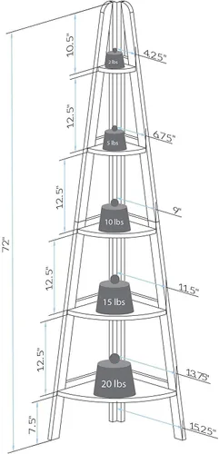Miniatura 3 de Estantería con forma de escalera y 5 estantes Casual Home, Madera, Espresso