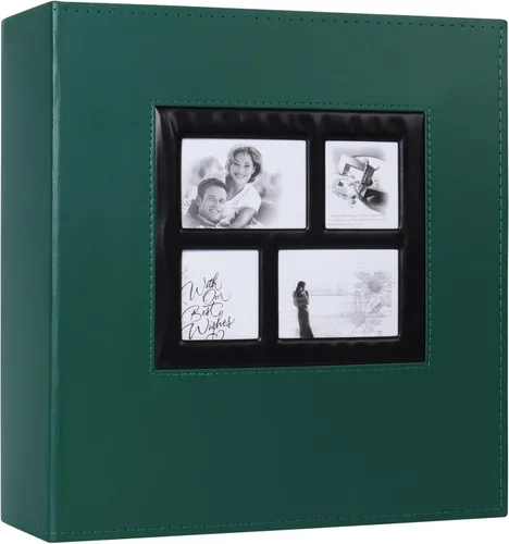 Miniatura 55 de Álbum de Fotos 4x6 para 300 Fotos Cubierta de Cuero PU Página Interior Negra para Álbumes de Boda Libro de Fotos Familiar Bebé Aniversario Bolsillo