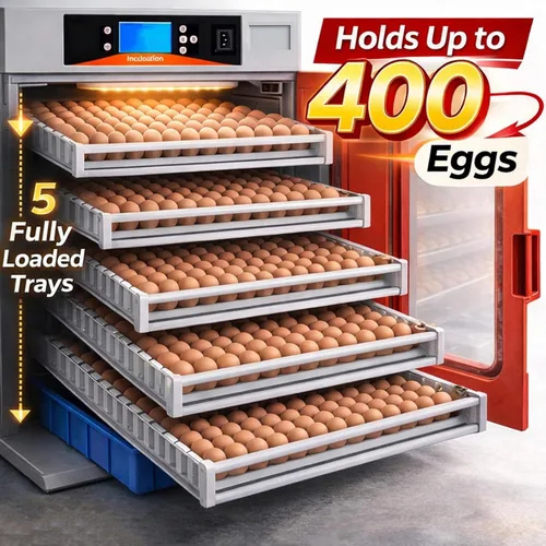 Miniatura 2 de Incubadora de gabinete comercial de 400 huevos con giro automático de huevos, control preciso de temperatura y humedad, incubadora grande de aves