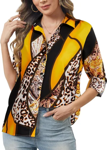 Miniatura 19 de Camisas de manga larga con botones para mujer, básicas, clásicas, suaves, con cuello a la moda, elegantes y casuales