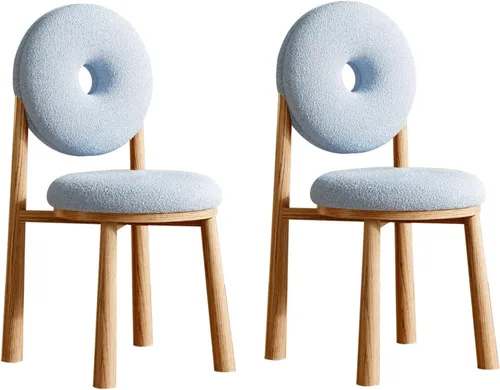 Miniatura 35 de Donut Dining Chairs,Makeup Chair,Kitchen Room Chairs Nordic Back, Dining Room with Metal Legs,Living Room Chair for Home Bedroom Cream Wind Brownish