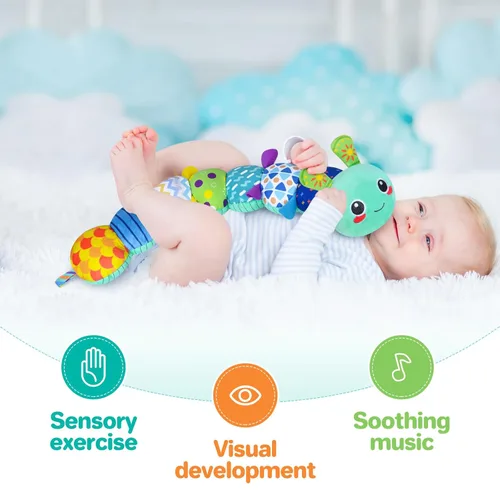 Miniatura 5 de KMUYSL Juguetes para bebés de 0-6 y 6-12 meses, juguete sensorial con música y animales de peluche para 0 1 2 3 4 5 6+ meses, juguete de peluche