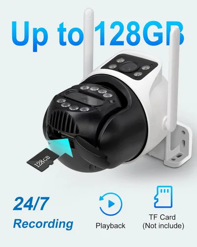Miniatura 7 de Cámara de seguridad para exteriores de doble lente WiFi de 6 MP para exteriores, cámara de vigilancia doméstica, inalámbrica de 2.4 GHz, PTZ