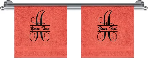 Miniatura 38 de Toallas con monograma, calidad de hotel y spa, supersuaves, altamente absorbentes, 100% algodón turco auténtico, juego de 2 toallas de baño