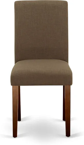 Miniatura 5 de East West Furniture HLAB5-MAH-18 - Juego de mesa y sillas de cocina de 5 piezas, incluye una mesa de comedor redonda con pedestal y 4 sillas
