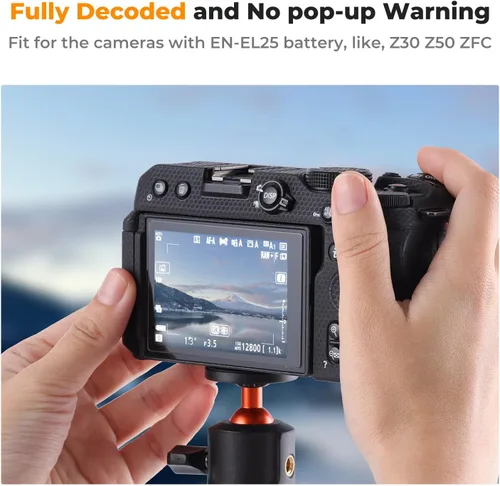 Miniatura 4 de K&F CONCEPT EN-EL25 Batería USB-C EN-EL25A Z50ii Batería con carga rápida 2H Compatible con Nikon Z50ii Z50 Z30 Zfc Camera MH-32 Cargador