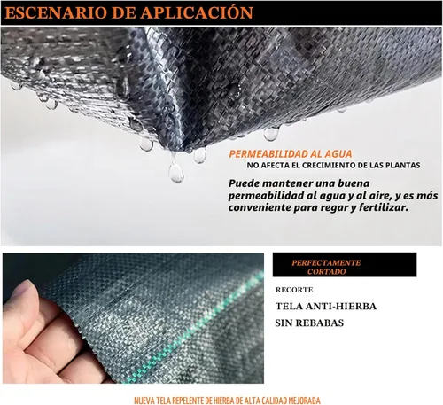 Miniatura 3 de Tela Barrera contra Malezas de 3 Tamaños, Tela de Paisaje Resistente, Cobertura de Suelo Tejida, Tela contra Malezas, Tela Geotextil, Tela