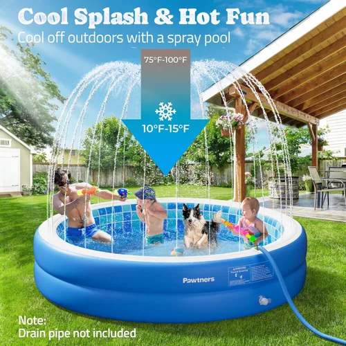 Miniatura 2 de Piscina inflable para niños, almohadilla antideslizante para patio trasero, piscina infantil de PVC grueso para interiores y exteriores, estanque