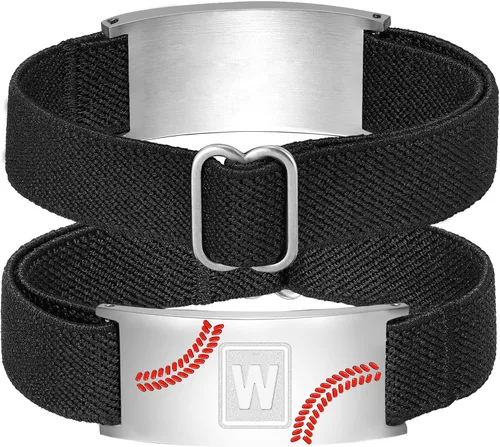 Miniatura 41 de Regalos de béisbol para niños y hombres, entrenador, equipo, niños, jugador, inicial, con letra A-Z, pulseras de béisbol, regalos de fiesta