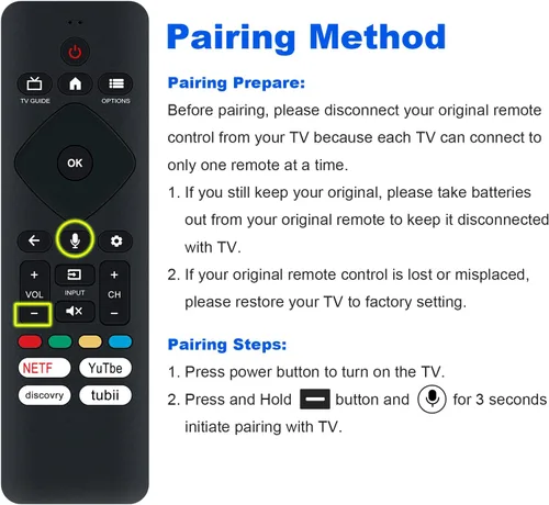 Miniatura 3 de URMT26CND002 Control remoto de reemplazo por voz aplicable para Philips Google TV 50PUL7672/F7 75PUL7552/F7 5PUL7552/F7 43PUL7672/F7 65PUL7672/F7