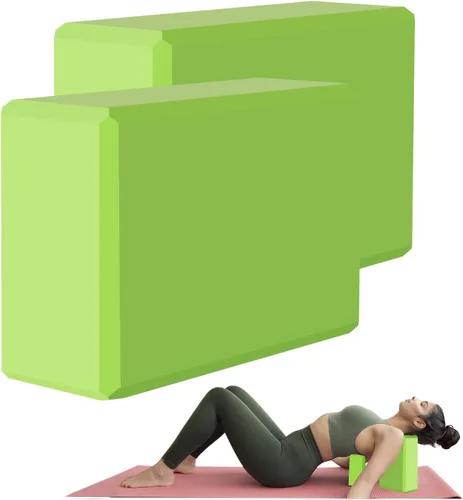 Miniatura 15 de Bloque de yoga – Espuma EVA de soporte sin látex – Superficie suave antideslizante con bordes biselados para yoga, pilates, meditación – Accesorios