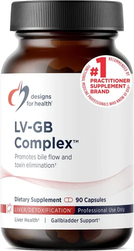 Designs for Health LV-GB Complex - Suplementos de desintoxicación hepática para apoyo de la vesícula biliar con cardo mariano, alcachofa, vitaminas