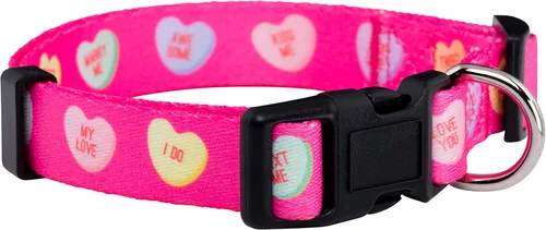 Collar de perro con diseño de corazón para el día de San Valentín, de Native Pup, L, Candy Hearts Corazones de caramelo de