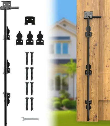FMhotu Pestillo de Caída de 36 Pulgadas para Puerta, Pestillo de Puerta Resistente para Cercas de Madera y Puertas de Metal, Herraje Tope de Suelo
