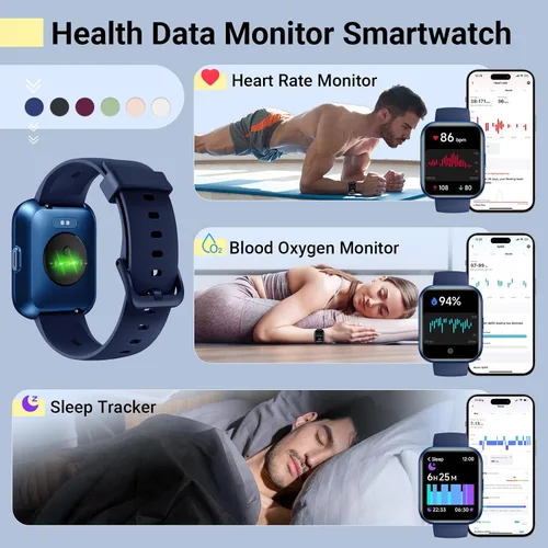 Miniatura 5 de Potencia tu estilo de vida con el reloj inteligente Bluetooth para mujeres y hombres, Alexa, reloj inteligente de seguimiento de salud y sueño
