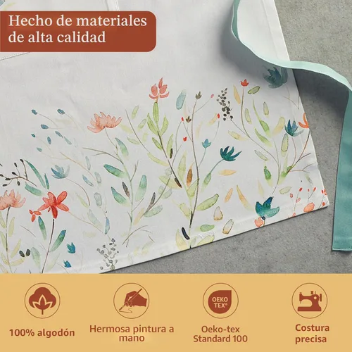 Miniatura 3 de Maison d' Hermine Delantal 100% de algodón para mujeres con bolsillo de cocina delantal de chef para hombres para cocinar primavera verano 001