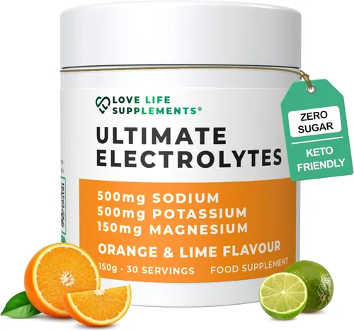 Miniatura 8 de Love Life Supplements Ultimate Electrolitos en polvo, 500 mg de sodio, 500 mg de potasio, 150 mg de magnesio, 30 porciones, sal del Himalaya