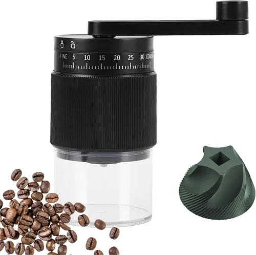 Miniatura 7 de Molinillo de café manual con 95 rebabas cónicas de cerámica, 35 ajustes de molienda ajustables, molinillo de café portátil para expreso, verter