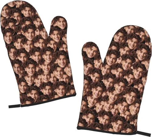 Miniatura 28 de Manoplas de horno personalizadas para Navidad, juego de guantes de horno personalizados y soportes para ollas con foto, divertidos regalos