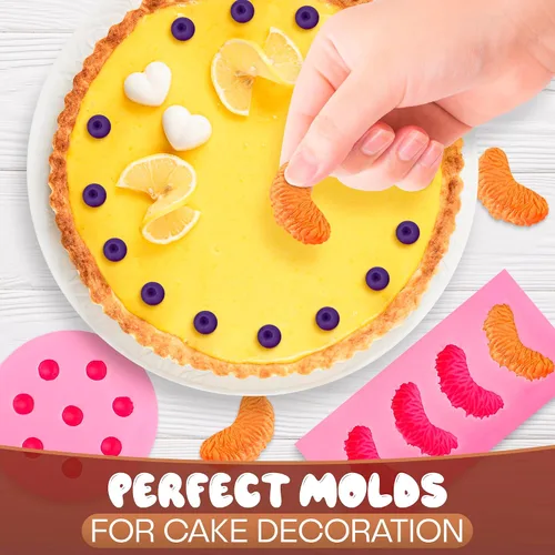 Miniatura 7 de 5 moldes de frutas de silicona, mini moldes de goma de silicona de 1 pulgada con 5 formas realistas de moldes de frutas 3D, diseño de fácil