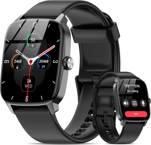 Reloj inteligente para hombres y mujeres, llamada Bluetooth, pantalla táctil HD de 1.85 pulgadas, reloj inteligente de voz AI, rastreador de