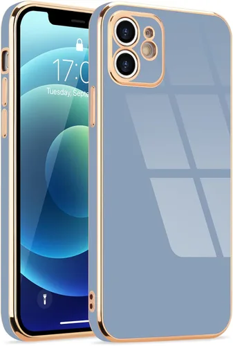 Miniatura 95 de Lafunda Diseñada para iPhone 13 Pro, fundas lujosas con chapado lindo para mujeres y niñas, elegante borde dorado, a prueba de golpes, TPU con funda