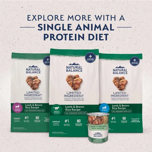 Miniatura 5 de Natural Balance Alimento Seco para Perros Adultos de Raza Grande con Ingredientes Limitados con Granos Saludables, Receta de Cordero y Arroz
