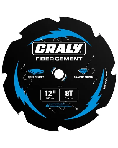 Miniatura 7 de CRALY - Hoja de sierra circular de 7-1/4 pulgadas y 4 dientes para fibra de cemento Hardie, mandril de 5/8 pulgadas, punta de diamante
