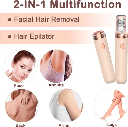 Miniatura 2 de Depiladoras depiladoras para mujeres, depiladora y eliminación de deslizamiento suave 2 en 1, tamaño mini para axilas faciales, espalda, sistema