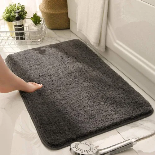Miniatura 6 de Alfombra de baño antideslizante absorbente gruesa y suave de microfibra para el baño, alfombra de felpa acogedora, lavable a máquina, alfombra