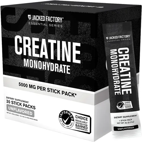 Miniatura 13 de Jacked Factory Monohidrato de creatina en polvo de 15 oz – Suplemento diario de creatina de 0.18 oz para hombres y mujeres, apto para veganos