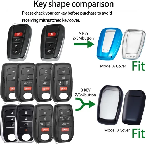 Miniatura 3 de Funda protectora para llave de coche para Toyota Rav4 Highlander 4Runner Tacoma Tundra Corolla Camry