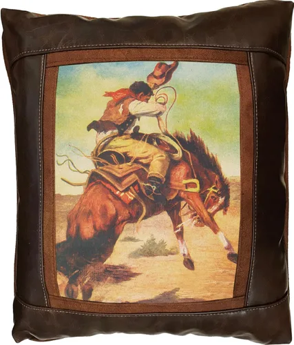 Miniatura 16 de Sweetwater Trading Company Almohadas decorativas artísticas de cuero de lujo, decoración del hogar, almohadas de sofá (bandera americana)