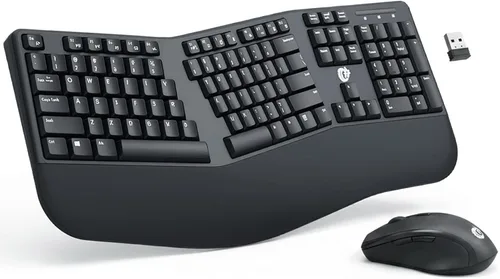Miniatura 9 de Teclado y Ratón Inalámbricos Lindo Teclado y Ratón Coloridos con Teclado de Máquina de Escribir Retro Inalámbrico de 2.4GHz Suspensión