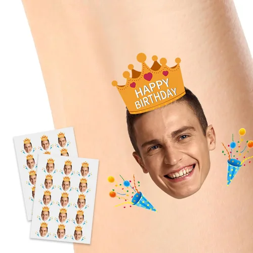 Miniatura 21 de Tatuajes temporales personalizados, personaliza cualquier foto tatuajes para cumpleaños, boda, despedida de soltera, 1 juego de 15 tatuajes Patrón 9