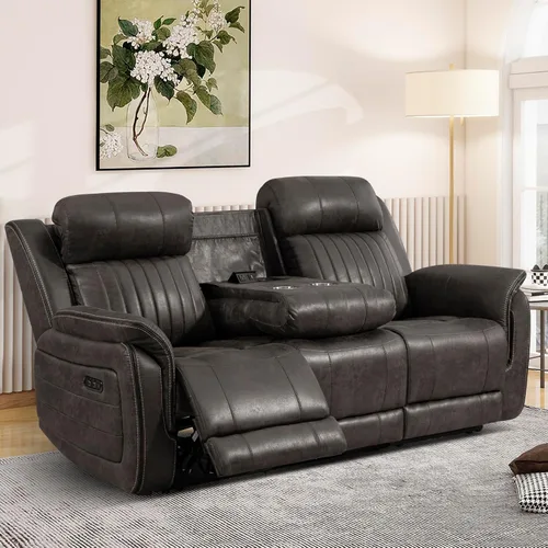 Miniatura 14 de Sofá reclinable eléctrico con gravedad cero, sillón reclinable eléctrico con reposacabezas ajustable, carga inalámbrica, puertos USB/C, sofá Azul