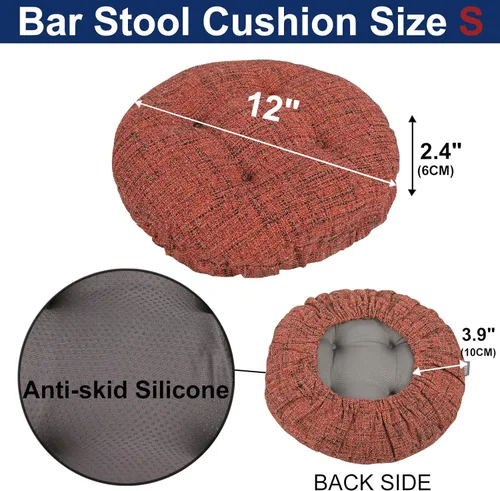 Miniatura 2 de SINOSSO Cojín para taburete de bar moderno de 12 pulgadas de diámetro, diseño entretejido de moda, antideslizante, de silicona, redondo, acolchado