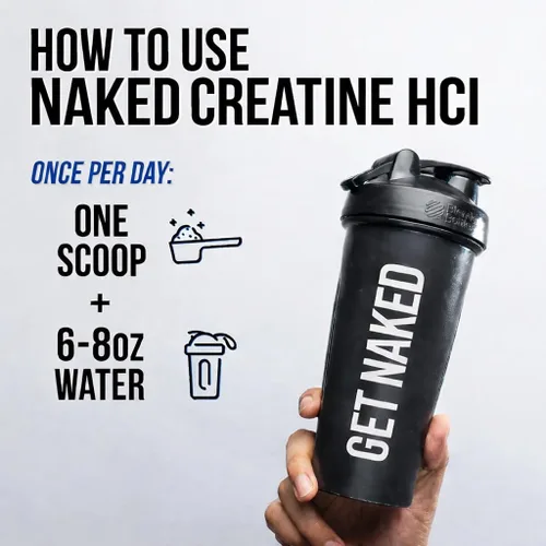 Miniatura 9 de NAKED Polvo magro de creatina HCl – Frambuesa lima, vegano, sin OMG, sin gluten, sin rellenos, apoya el crecimiento muscular y la fuerza – 68