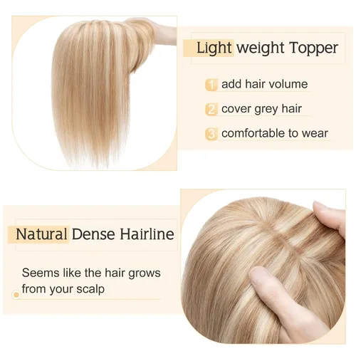 Miniatura 3 de SEGO Extensiones de Cabello para Mujeres Cabello Humano Real Con Flequillo, Base de Seda de 7 * 13CM (2.8 x 5.1 pulgadas) Cabello Humano Remy 100%