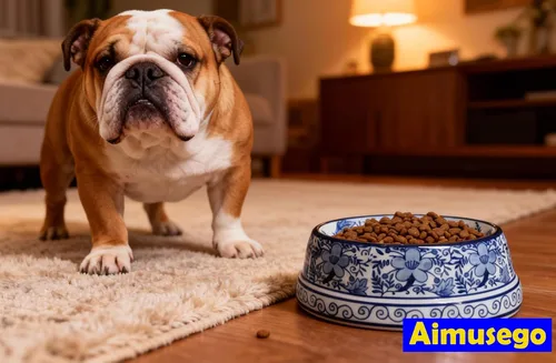Miniatura 3 de Aimusego Plato chino de cerámica azul de 6.7 pulgadas para alimentos y agua para perros pequeños y medianos/gatos, tazón antideslizante de porcelana