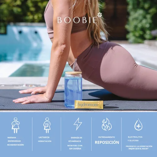 Miniatura 9 de Boobie Hydromom Mezcla de bebida de superalimento con electrolitos, Limonada de frambuesa azul Refrescante impulso de energía e hidratación