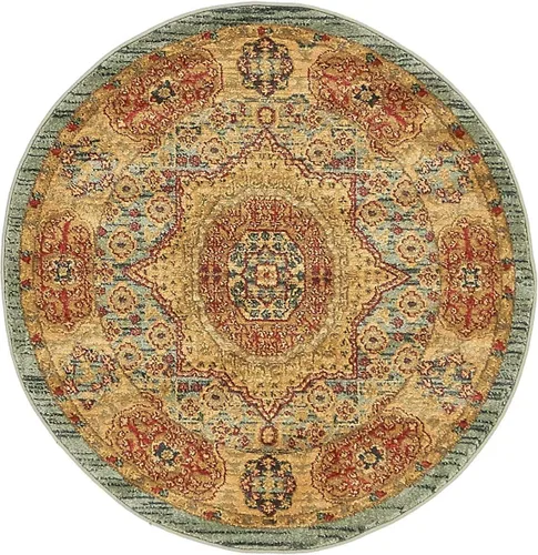 Miniatura 39 de Unique Loom Palace Collection - Alfombra bohemia tradicional, medallón, vintage (2 pies x 3 pies, rectangular, azul claro/bronceado)