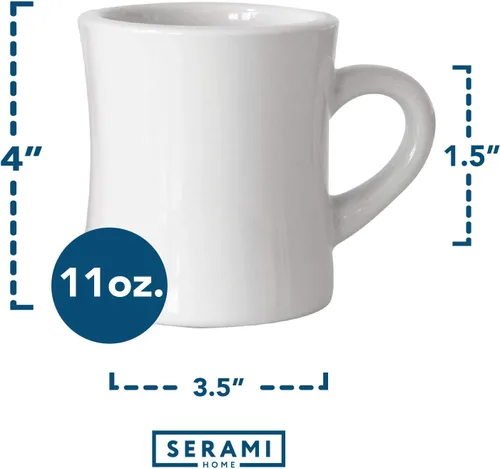 Miniatura 2 de Serami Juego de tazas de café originales de 11 onzas, tazas de cerámica ideales para juego de cocina, viajes y té caliente, taza retro de casa