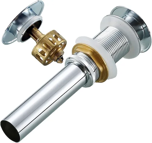 Miniatura 9 de Desagüe desplegable de bronce aceitado con desbordamiento, drenaje de lavabo de baño con colador de pelo, cesta de recogedor de pelo, drenaje
